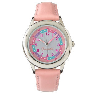 Montre Amusants Moderne Rose élégant Nom Personnalisé Enf
