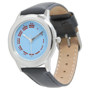 Montre Ancien bleu rouge maya chiffres vectoriels art