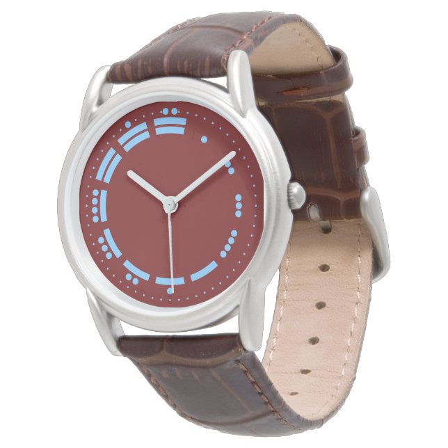 Montre Ancient Red Blue Mayan Numerals Minimalist Art (Incliné)