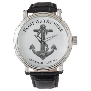 Montre Ancrage du drapeau américain patriotique pirate na
