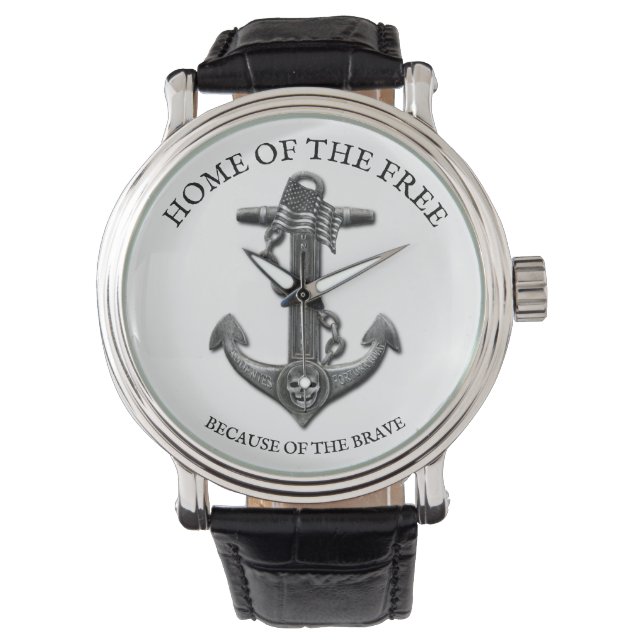 Montre Ancrage du drapeau américain patriotique pirate na (devant)