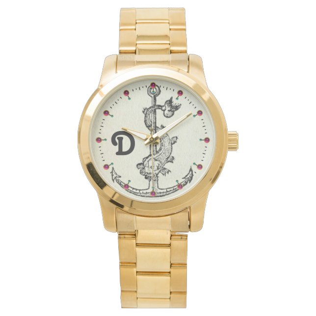 MONTRE ANCRE AVEC MONOGRAMME NAUTIQUE DU POISSON (devant)