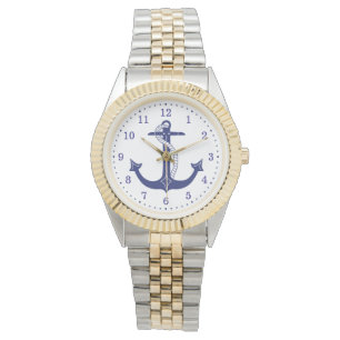 Montre Ancre bleue nautique avec la corde