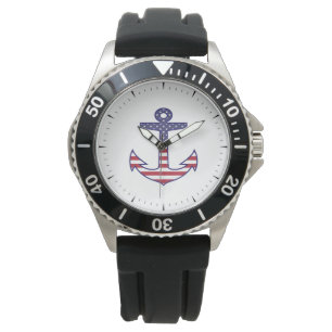 Montre Ancre nautique de drapeau américain patriotique