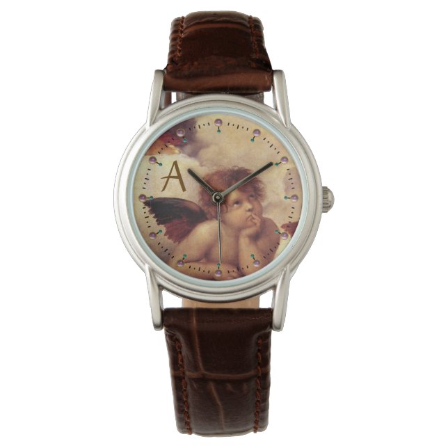 Montre ANGE DE RENAISSANCE /Monogramme de Cherub ailé (devant)