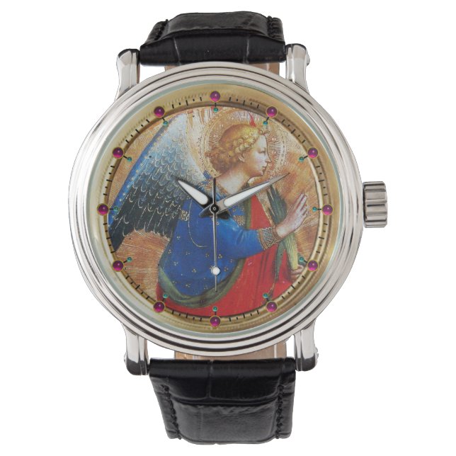 MONTRE ANGE EN ROUGE OR ET BLEU (devant)