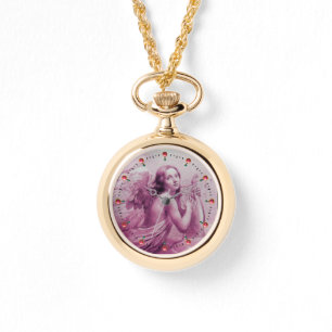 Montre ANGE JOUER LYRA SUR LES NUAGES Rose