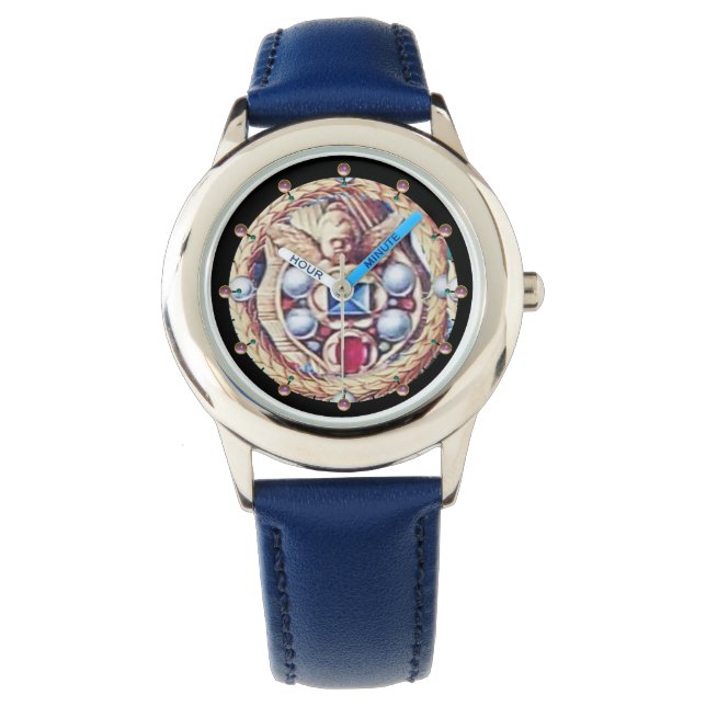 MONTRE ANGELS AUX BIJOUX ANCIENS, PIERRES, PERLES (devant)