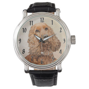 Montre Anglais Cocker Peinture Espagnole - Art Chien orig