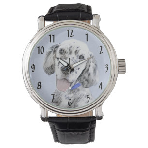 Montre Anglais Setter Blue Belton Peinture Chien Art