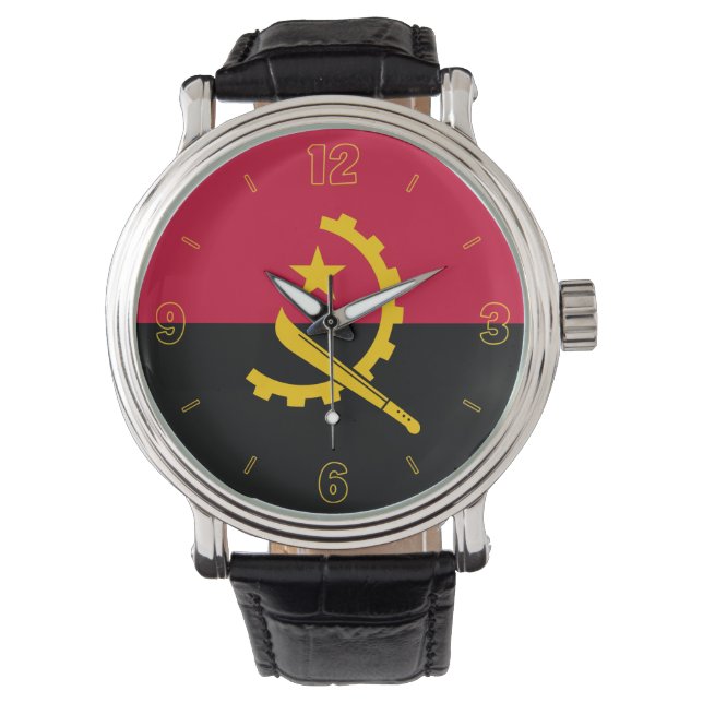 Montre Angola Drapeau national Élégant patriotique (devant)