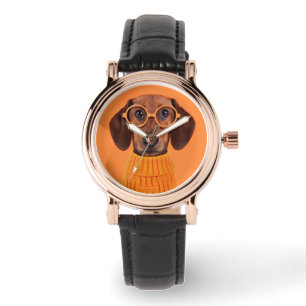 Montre Animaux de bébés cutest Chandail orange Dachshun