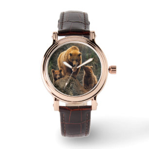 Montre Animaux de bébés cutest   Famille d'ours Brown