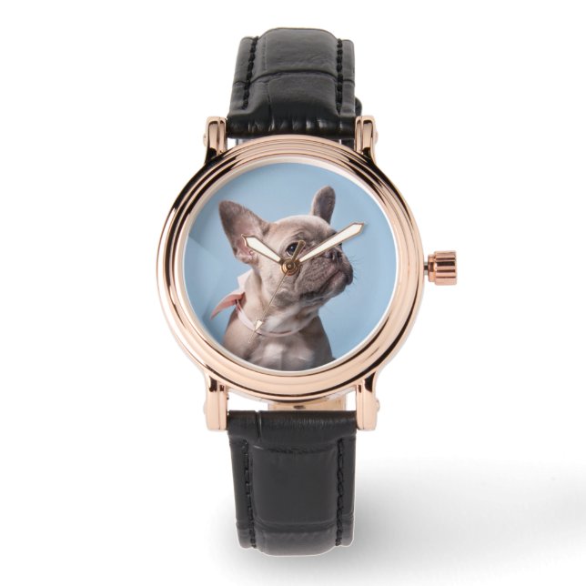 Montre Animaux de bébés cutest | French Bulldog Pink Bow (Recto)