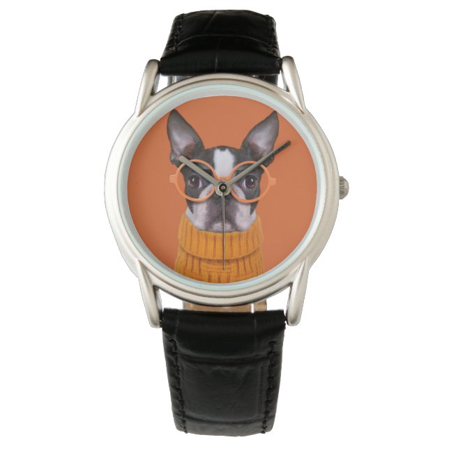 Montre Animaux de bébés cutest | Orange Boston Terrier (devant)