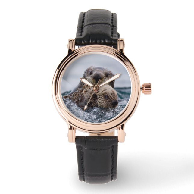 Montre Animaux de bébés cutest | Otter Baby & Mère (Recto)