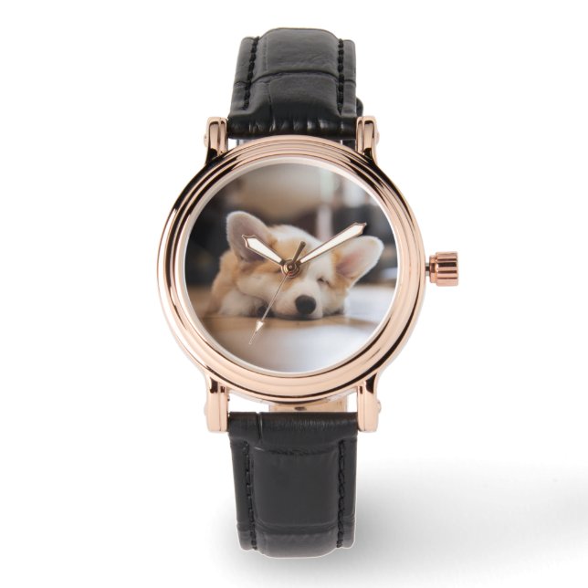 Montre Animaux de bébés cutest | Sleepy Corgi (Recto)