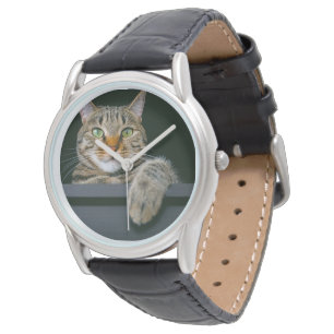 Montre Animaux de bébés cutest   Tête de chat gris Tabby