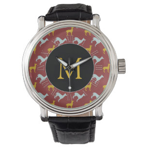 Montre Année du chien Zodiac Anniversaire Monogramme Numé