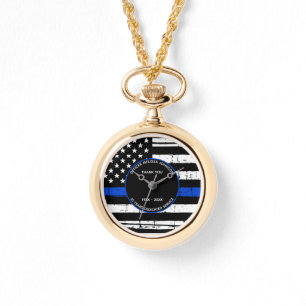 Montre Anniversaire de la retraite de la police Ligne ble