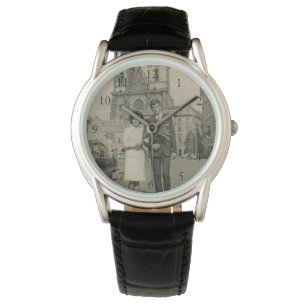 Montre Anniversaire de la sangle en cuir personnalisé Vie