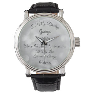 Montre Anniversaire de l'Mariage d'argent personnalisé