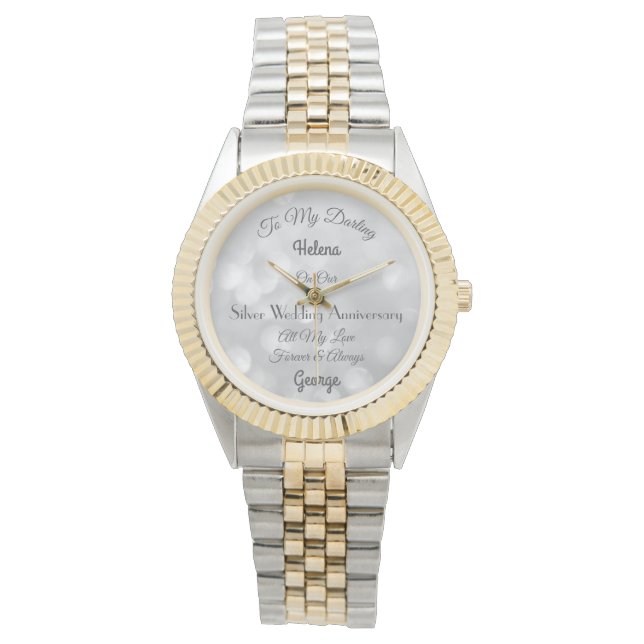 Montre Anniversaire du Mariage d'argent personnalisé (devant)