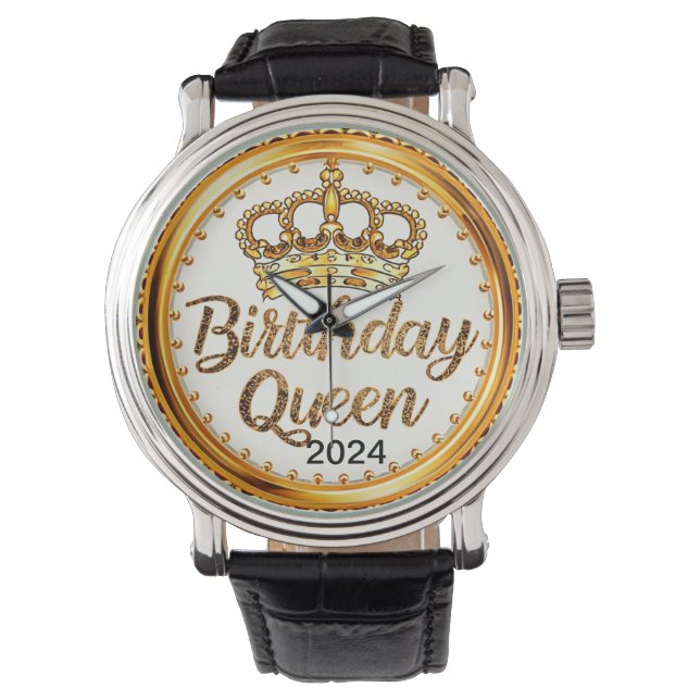 Montre Anniversaire Queen Gold Crown Party 2024 Filles An (devant)