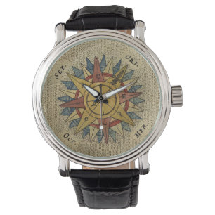 Montre antique de boussole de carte