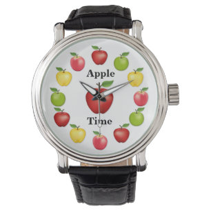 Montre Apple Time, Delicious, Granny Smith, Variété rose