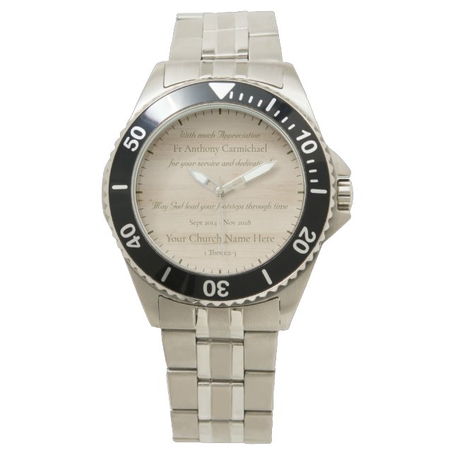 Montre Appréciation du pasteur Retraite Cadeau chrétien (devant)