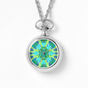 Montre Aqua, Cobalt Blue et Yellow Tie Dye Motif