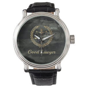 Montre Aquarel avocat noir et or