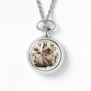 Montre Aquarelle adorable Birman Kitten Imprimer