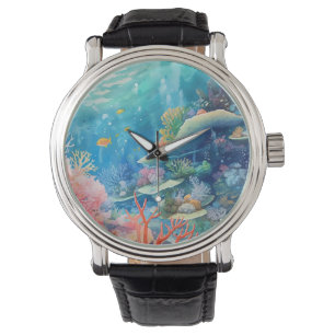 Montre Aquarelle de la Grande barrière de corail