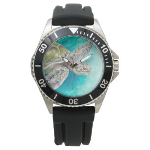 Montre Aquarelle de la tortue marine verte
