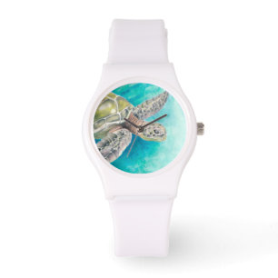 Montre Aquarelle de la tortue marine verte