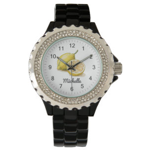 Montre Aquarelle personnalisée moderne tendance Citron ja