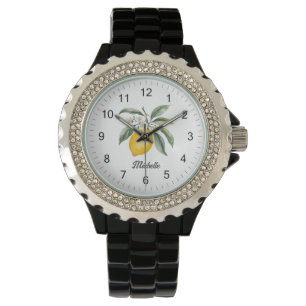 Montre Aquarelle personnalisée moderne tendance Citron ja