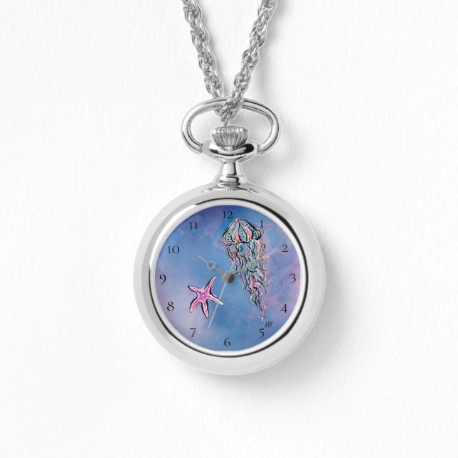 Montre *~* Aquarelle Plage Jelly de mer Poisson étoile de (Recto)