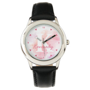 Montre Aquarelle Rainbow Galaxy Stars Pastel Pink Peach