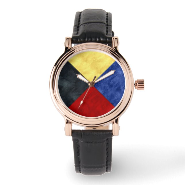 Montre Aquarelle Signal nautique Pavillon maritime (Recto)