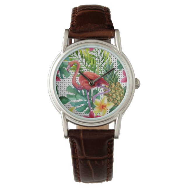 Montre Aquarelle tropicale (devant)