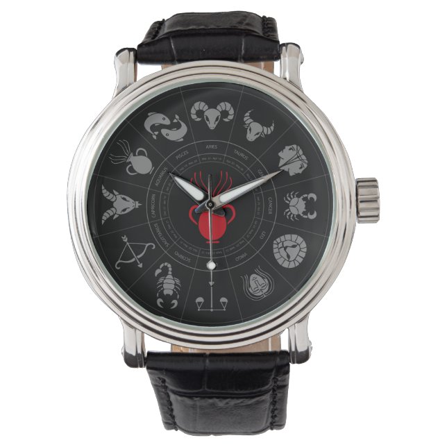 Montre Aquarius Zodiac Cadeau Anniversaire (devant)