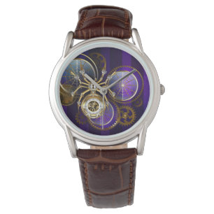 Montre Araignée Steampunk sur fond violet
