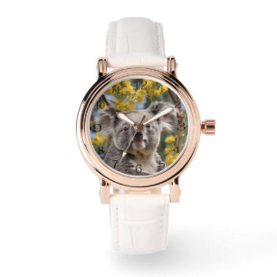 Montre Arbre À Fleurs Jaunes Avec Koala,
