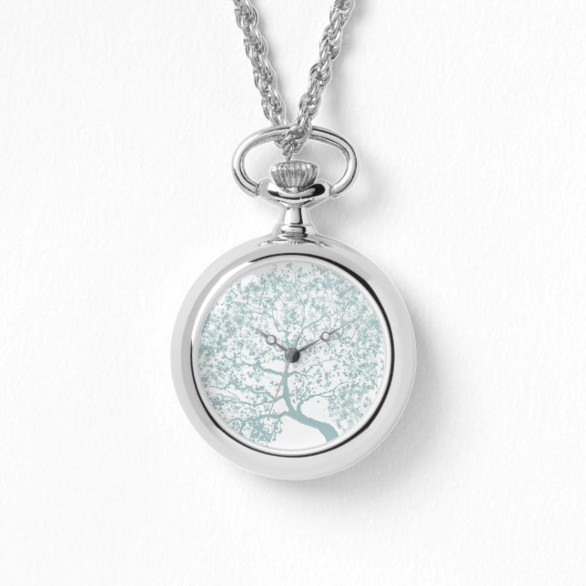 Montre Arbre de chêne bleu gris gris Sage (Recto)
