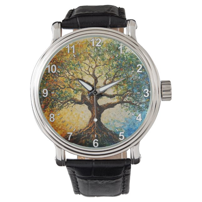 Montre Arbre de connaissances - Peinture à l'huile (devant)
