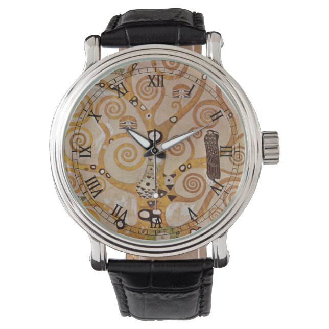 Montre Arbre de vie de Gustav Klimt, Art Nouveau stylisé (devant)