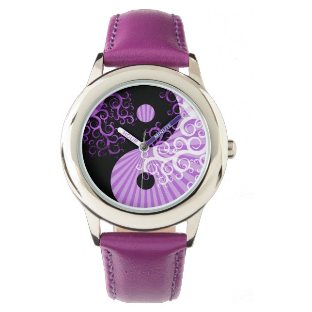 Montre Arbre floral chic moderne Yin-Yang (devant)